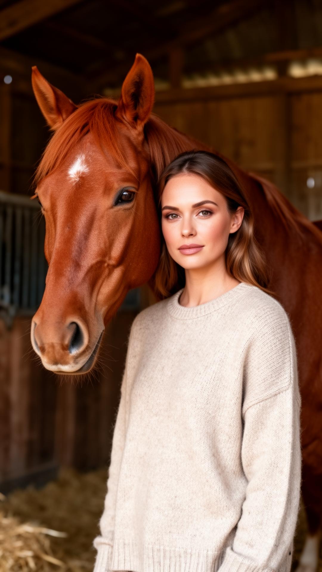 Jillian Nielsen with her chestnut horse